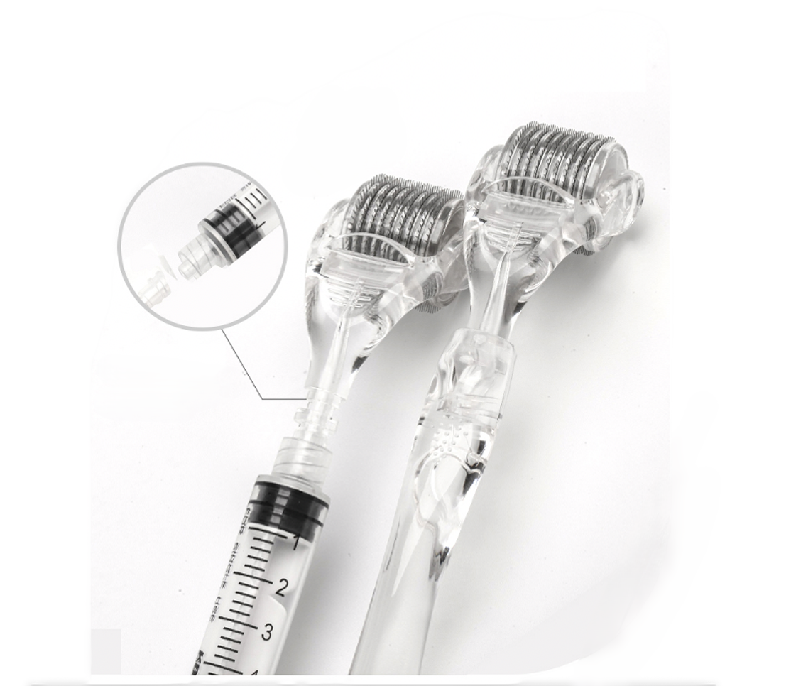 Inter-Changable handle on the microneedling roller with syringe
