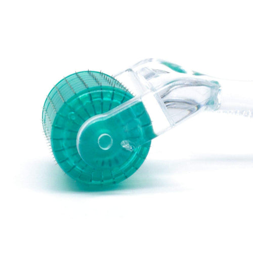 Close up shot of the microneedling derma roller