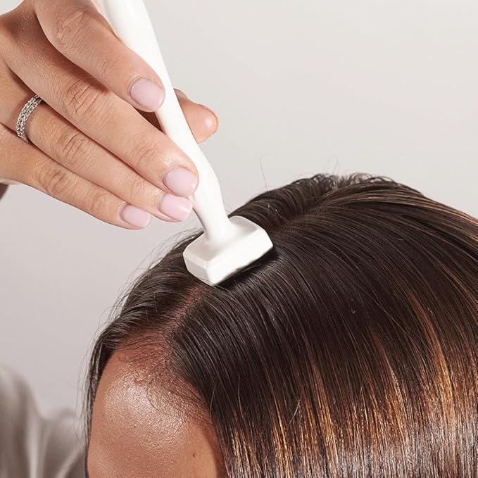Applying Derma Stamp on scalp